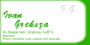 ivan greksza business card